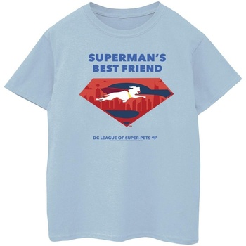 textil Niña Camisetas manga larga Dc Comics DC League Of Super-Pets Superman's Best Friend Azul