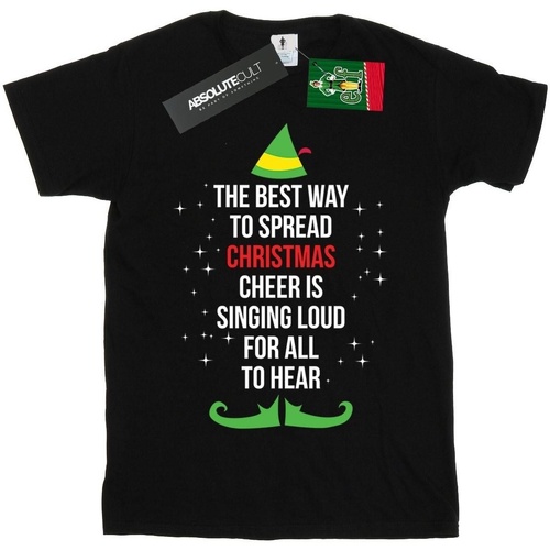 textil Niño Camisetas manga corta Elf Christmas Cheer Text Negro