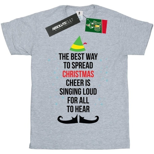 textil Niño Tops y Camisetas Elf Christmas Cheer Text Gris