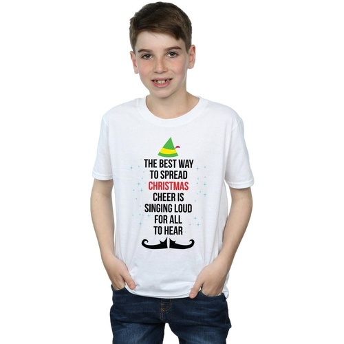 textil Niño Tops y Camisetas Elf Christmas Cheer Text Blanco