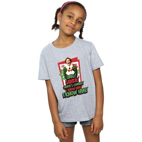 textil Niña Camisetas manga larga Elf OMG Santa Gris