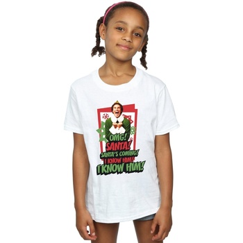textil Niña Camisetas manga larga Elf OMG Santa Blanco