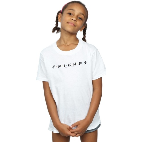 textil Niña Camisetas manga larga Friends Text Logo Blanco