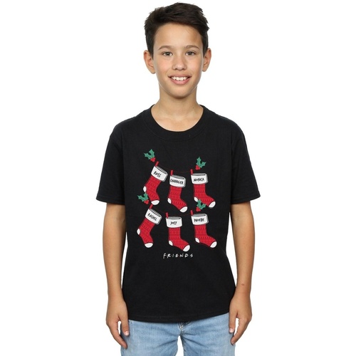 textil Niño Camisetas manga corta Friends Christmas Stockings Negro
