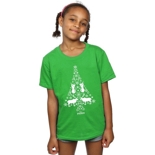 textil Niña Camisetas manga larga Disney Frozen Christmas Tree Verde