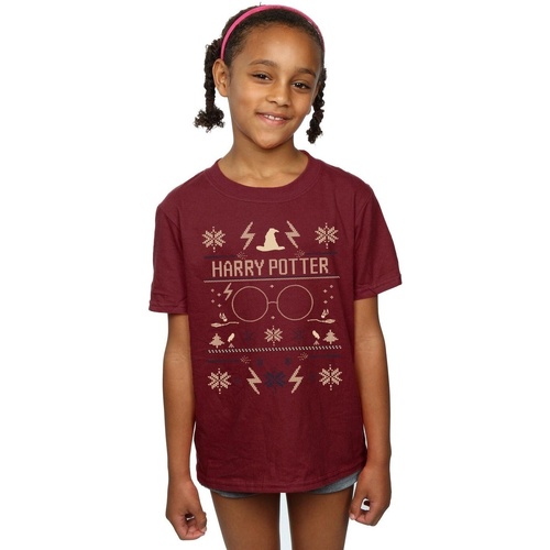 textil Niña Camisetas manga larga Harry Potter Christmas Pattern Multicolor