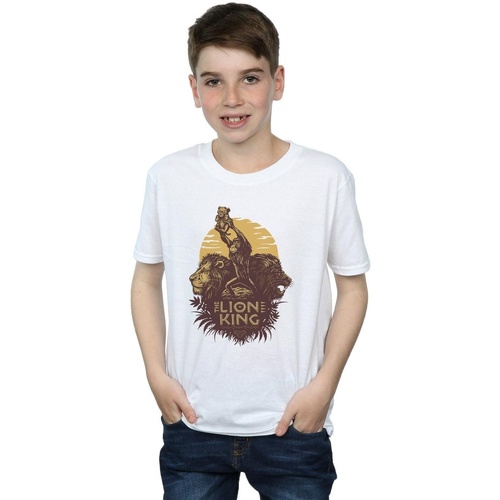textil Niño Tops y Camisetas Disney The Lion King Movie Sunrise Collage Blanco