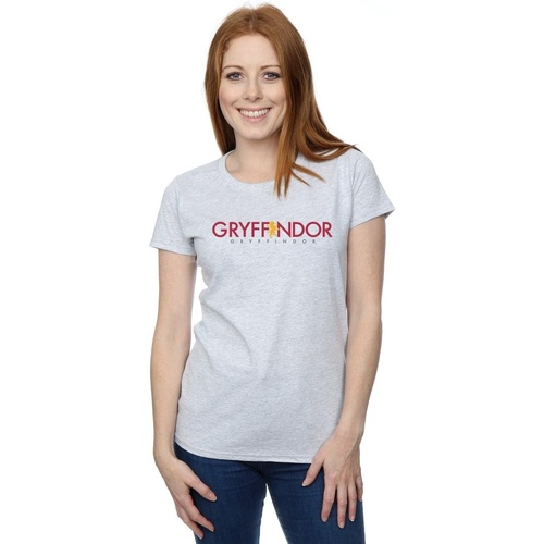 textil Mujer Camisetas manga larga Harry Potter Gryffindor Text Gris