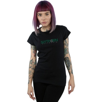 textil Mujer Camisetas manga larga Harry Potter Slytherin Text Negro