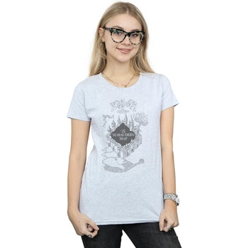 textil Mujer Camisetas manga larga Harry Potter The Marauder's Map Gris