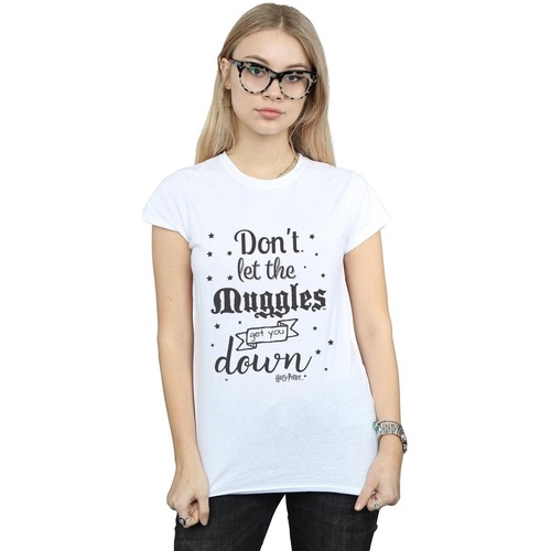 textil Mujer Camisetas manga larga Harry Potter Don't Let The Muggles Blanco