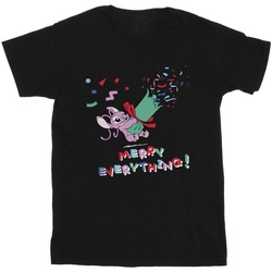 textil Niña Camisetas manga larga Disney Lilo And Stitch Angel Merry Everything Negro