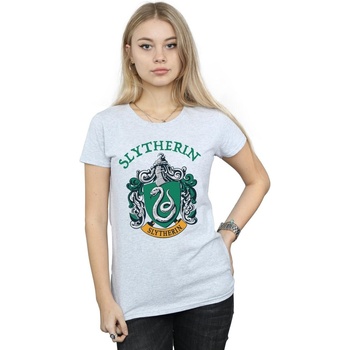 textil Mujer Camisetas manga larga Harry Potter Slytherin Crest Gris