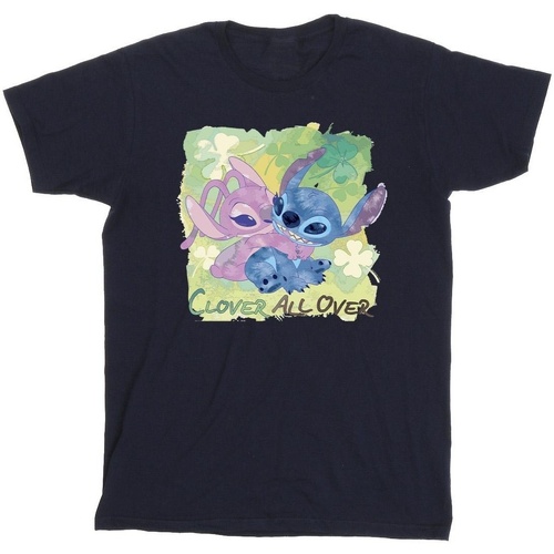 textil Niña Camisetas manga larga Disney Lilo And Stitch St Patrick's Day Clover Azul