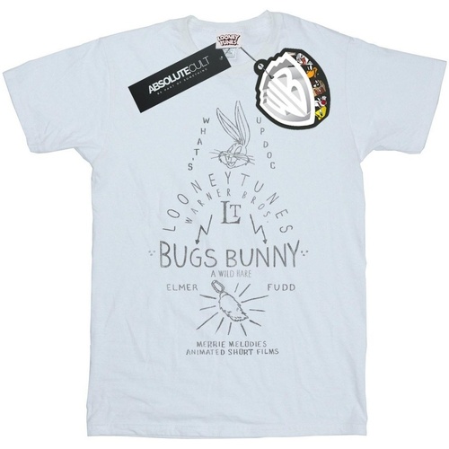 textil Niño Tops y Camisetas Dessins Animés Bugs Bunny A Wild Hare Blanco