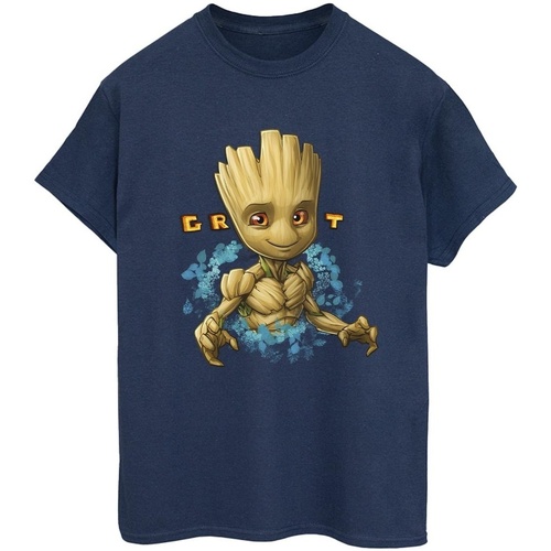 textil Mujer Camisetas manga larga Guardians Of The Galaxy Groot Flowers Azul