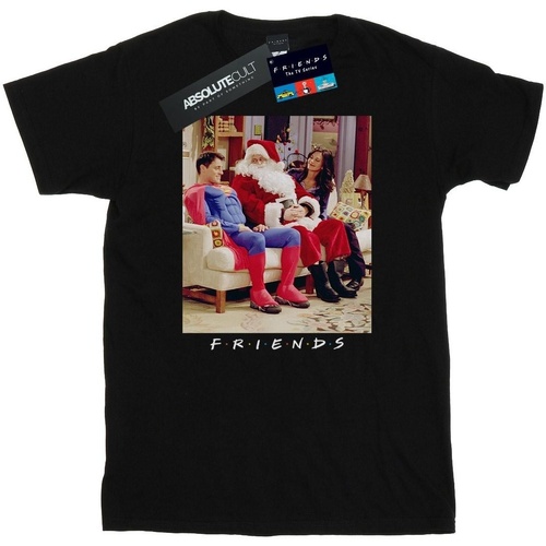 textil Hombre Camisetas manga larga Friends Superman And Santa Negro