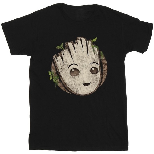 textil Niño Camisetas manga corta Marvel I Am Groot Wooden Head Negro