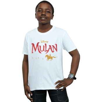 textil Niño Camisetas manga corta Disney Mulan Movie Logo Blanco