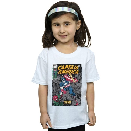 textil Niña Camisetas manga larga Marvel Captain America Album Issue Cover Blanco