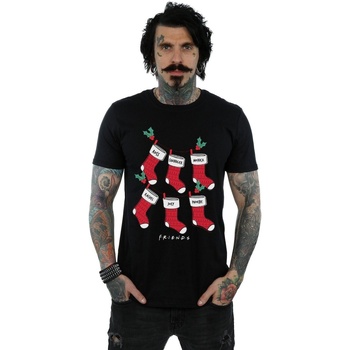 textil Hombre Camisetas manga larga Friends Christmas Stockings Negro