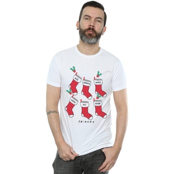 textil Hombre Camisetas manga larga Friends Christmas Stockings Blanco
