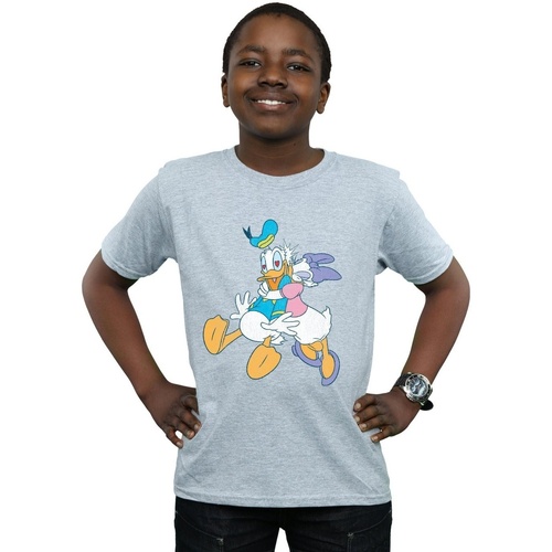 textil Niño Camisetas manga corta Disney Donald And Daisy Duck Kiss Gris