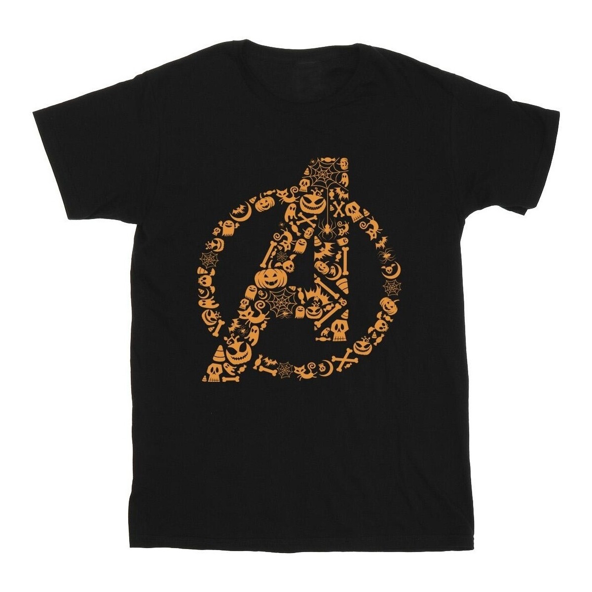textil Niña Camisetas manga larga Marvel Avengers Halloween Logo Negro