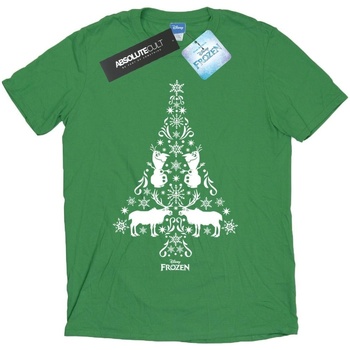 textil Hombre Camisetas manga larga Disney Frozen Christmas Tree Verde