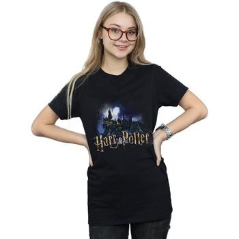 textil Mujer Camisetas manga larga Harry Potter Hogwarts Castle Negro