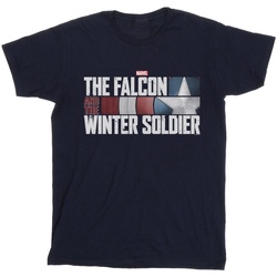 textil Hombre Camisetas manga larga Marvel The Falcon And The Winter Soldier Logo Azul