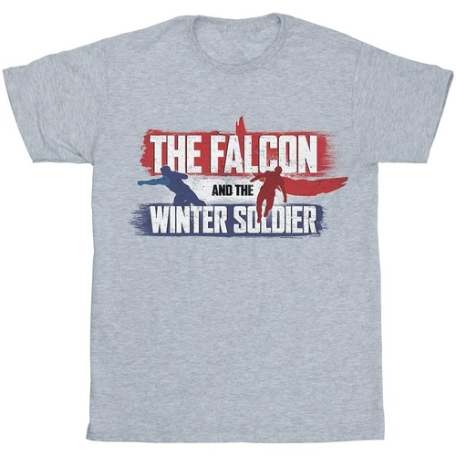 textil Hombre Camisetas manga larga Marvel The Falcon And The Winter Soldier Action Logo Gris