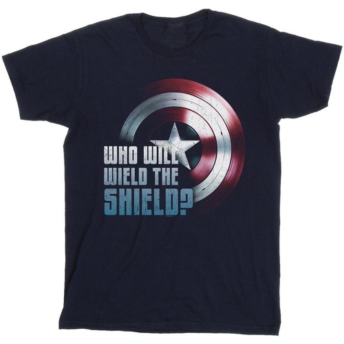 textil Hombre Camisetas manga larga Marvel The Falcon And The Winter Soldier Wield The Shield Azul