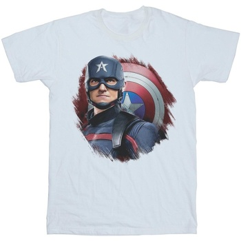 textil Hombre Camisetas manga larga Marvel The Falcon And The Winter Soldier Captain America Stare Blanco