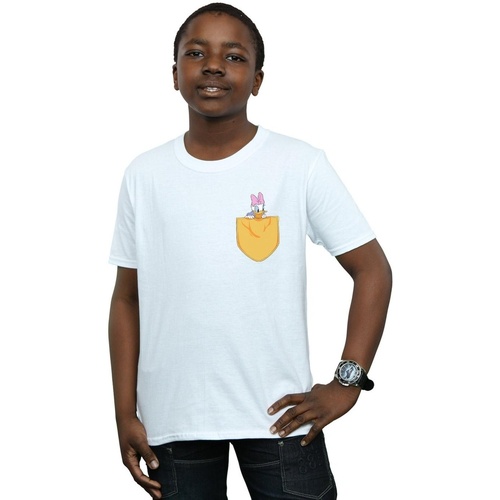textil Niño Camisetas manga corta Disney Daisy Duck Faux Pocket Blanco