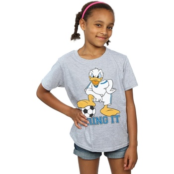 textil Niña Camisetas manga larga Disney Donald Duck Bring It Gris