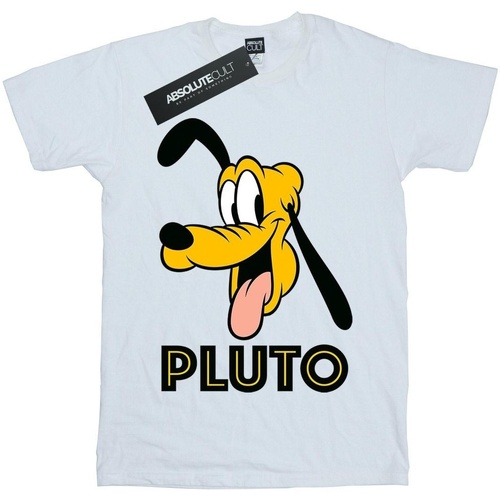 textil Niña Camisetas manga larga Disney Pluto Face Blanco