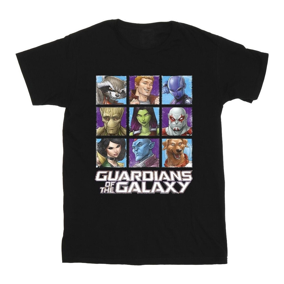 textil Hombre Camisetas manga larga Guardians Of The Galaxy Character Squares Negro