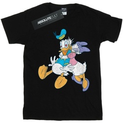 textil Niña Camisetas manga larga Disney Donald And Daisy Duck Kiss Negro