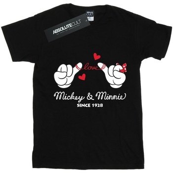 textil Niña Camisetas manga larga Disney Mickey Mouse Love Hands Negro