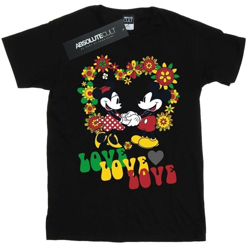textil Niña Camisetas manga larga Disney Mickey And Minnie Mouse Hippie Love Negro