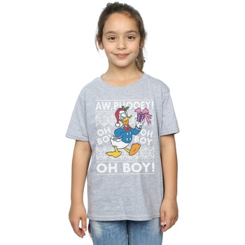 textil Niña Camisetas manga larga Disney Donald Duck Christmas Fair Isle Gris