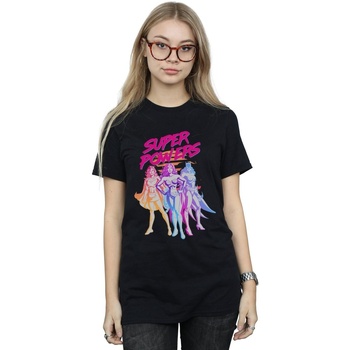 textil Mujer Camisetas manga larga Dc Comics Super Powers Neon Tropics Negro