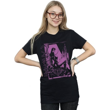 textil Mujer Camisetas manga larga Dc Comics Justice League Catwoman Vote For Batman Negro