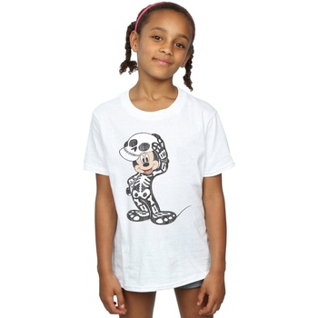 textil Niña Camisetas manga larga Disney Mickey Mouse Skeleton Blanco