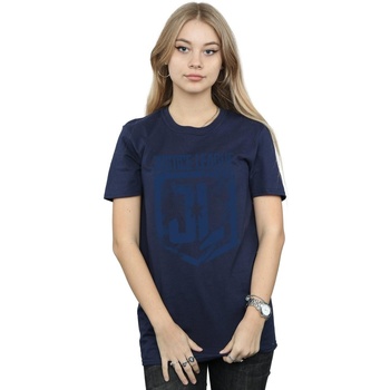 textil Mujer Camisetas manga larga Dc Comics Justice League Movie Indigo Logo Azul