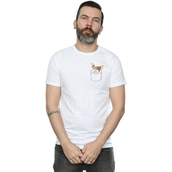 textil Hombre Camisetas manga larga Gremlins Gizmo Faux Pocket Blanco