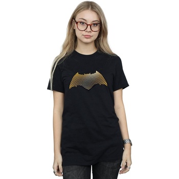 textil Mujer Camisetas manga larga Dc Comics Justice League Movie Batman Logo Textured Negro