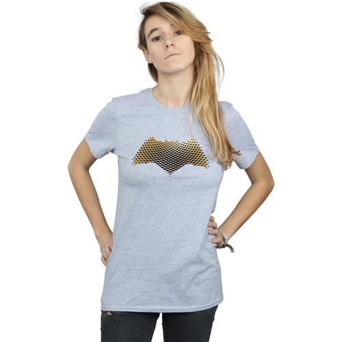 textil Mujer Camisetas manga larga Dc Comics Justice League Movie Batman Logo Textured Gris