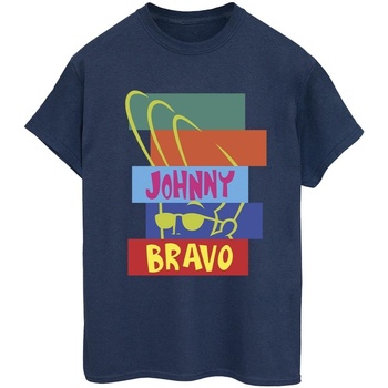 textil Mujer Camisetas manga larga Johnny Bravo Rectangle Pop Art Azul